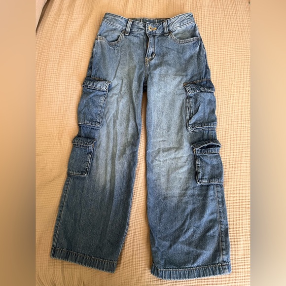 Abercrombie Kids Blue Cargo Jeans/ Target Green Cargo Pants (2-pairs) - Picture 3 of 6